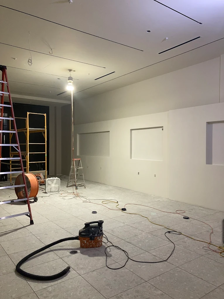 Drywall repair work inside a home