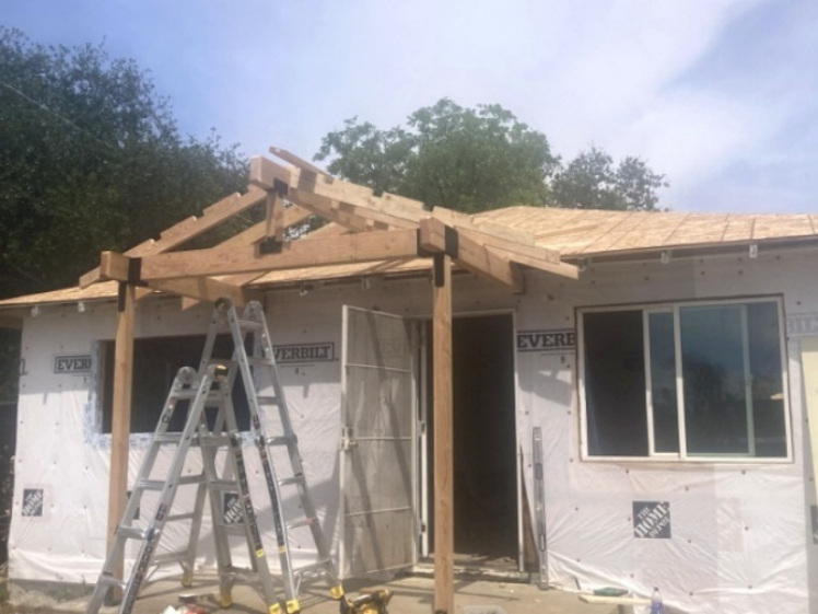 Entry reconstruction at Lowden Lane remodel