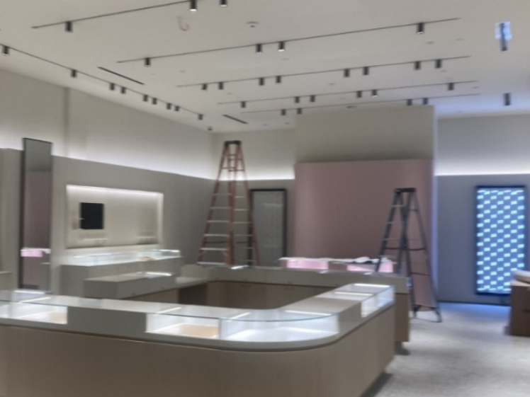 Display sales floor buildout in progress