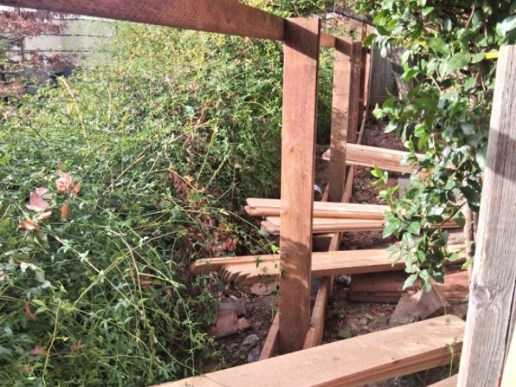 Fence installation in progress