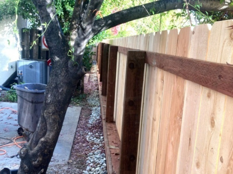 Fence posts and footings during installation
