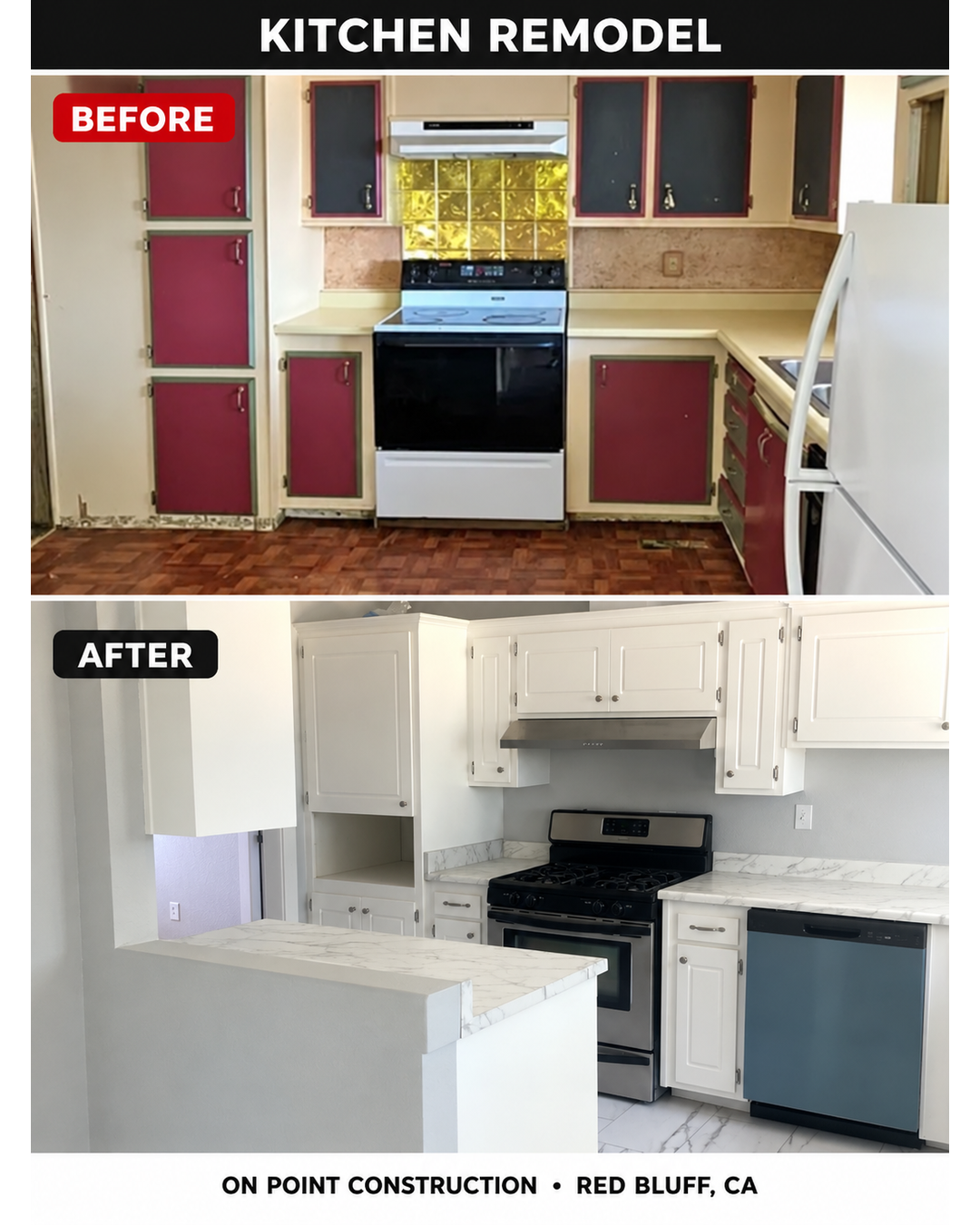 Before and after kitchen remodel
