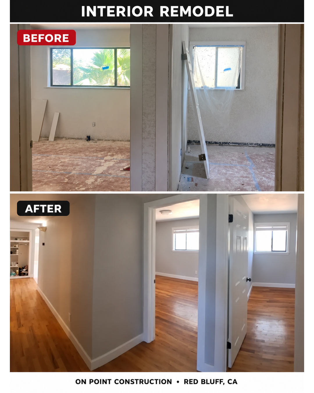 Before and after interior remodel
