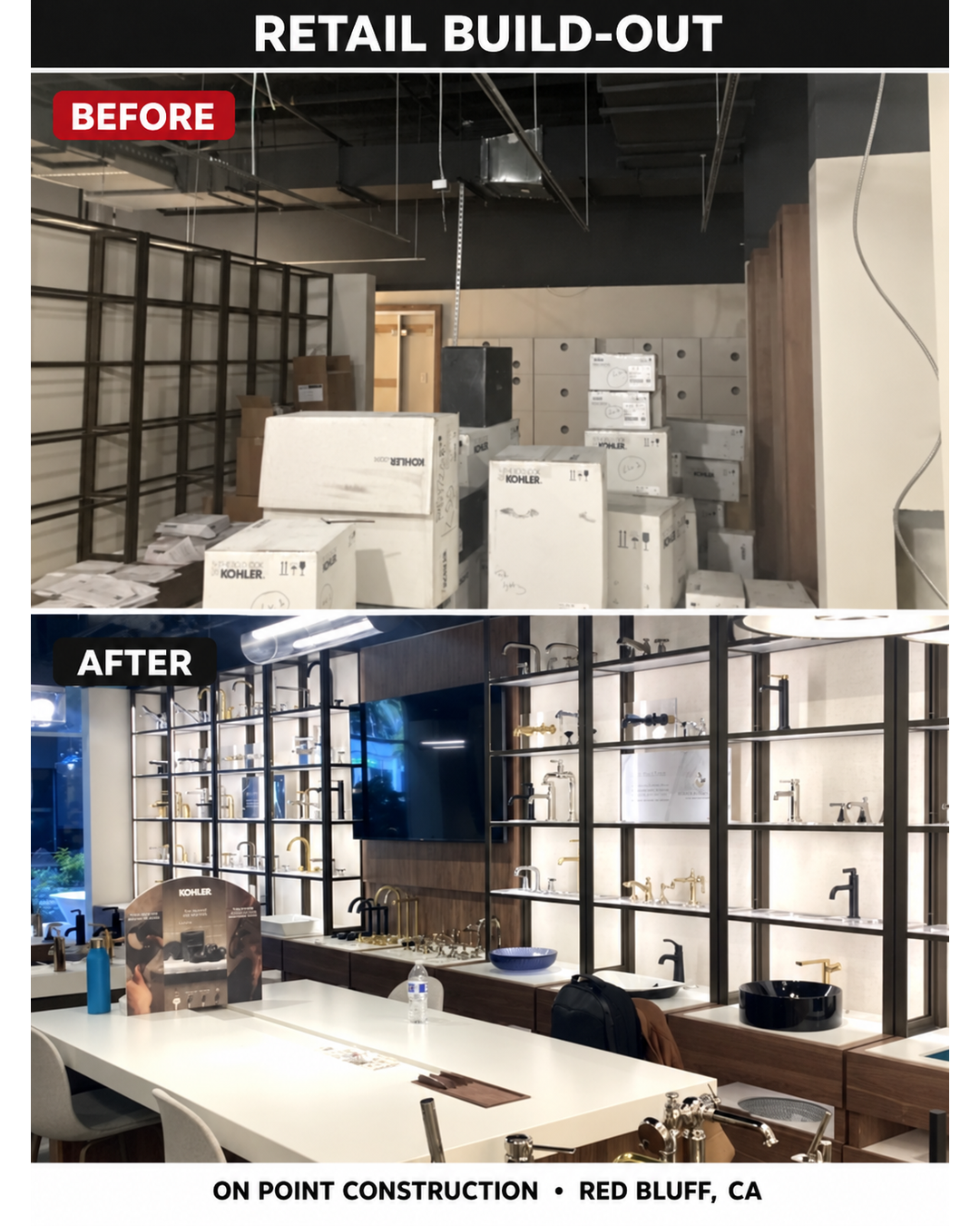 Before and after retail build out