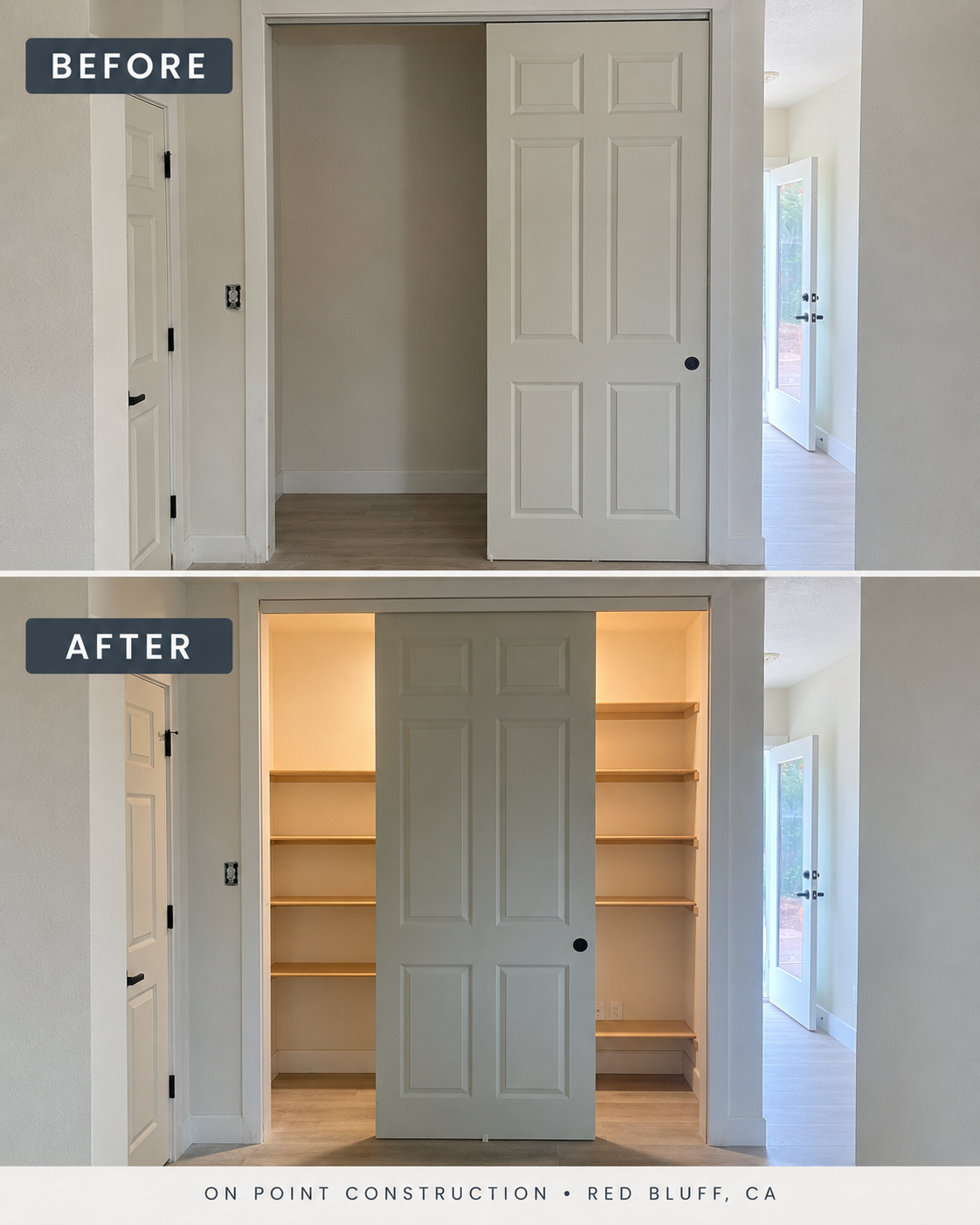 Before and after kitchen closet remodel